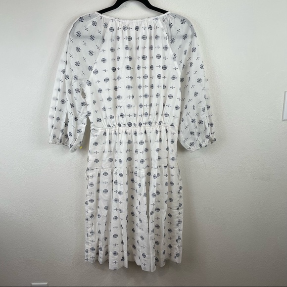 Anthropologie Blue/White Peasant Dress Size Medium - Picture 3 of 11